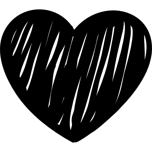 coração Hand Drawn Black Ícone