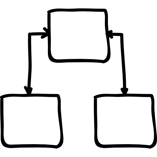 Hierarchical structure Hand Drawn Black icon