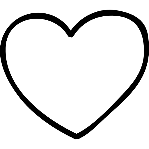 Heart Hand Drawn Black icon