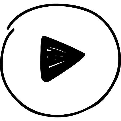 botón de play Hand Drawn Black icono