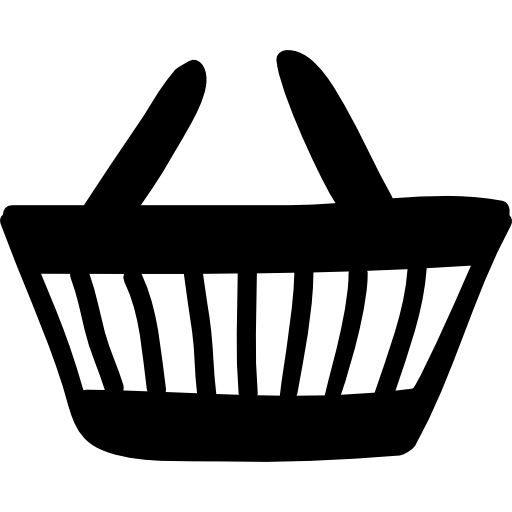 Shopping basket Hand Drawn Black icon
