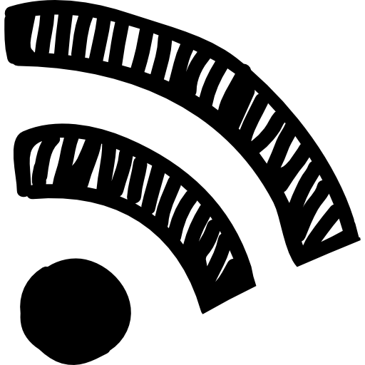 wifi Hand Drawn Black icoon
