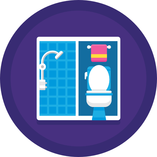 ducha Flaticons Flat Circular icono