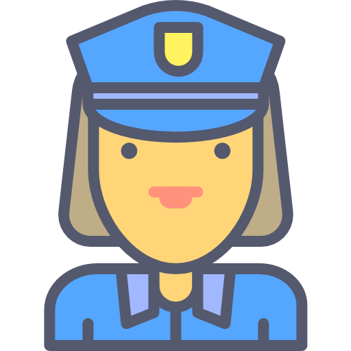 politieagente Darius Dan Lineal Color icoon