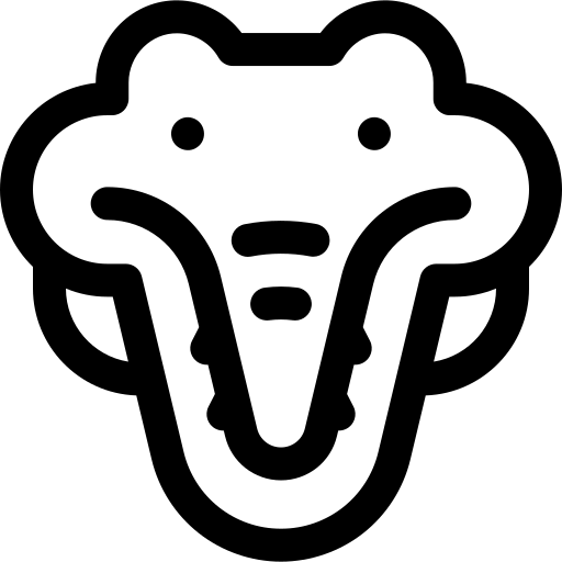 crocodilo Basic Rounded Lineal Ícone