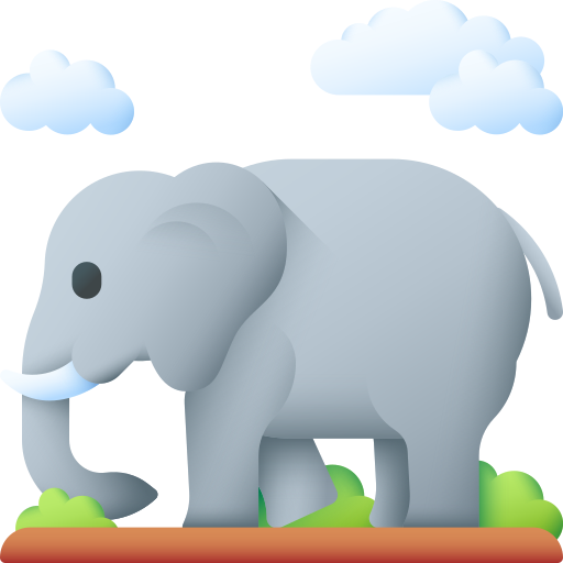 elefante 3D Color icona