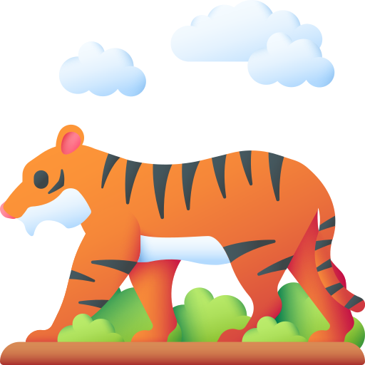 tigre 3D Color icona