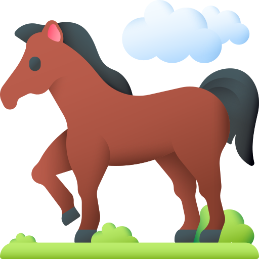 cheval 3D Color Icône
