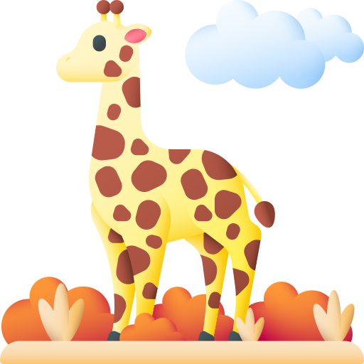 giraffe 3D Color icon