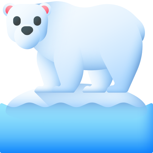 orso polare 3D Color icona