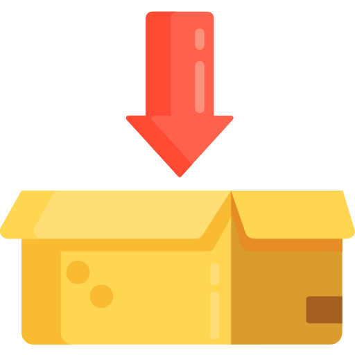 caja de cartón Flaticons Flat icono