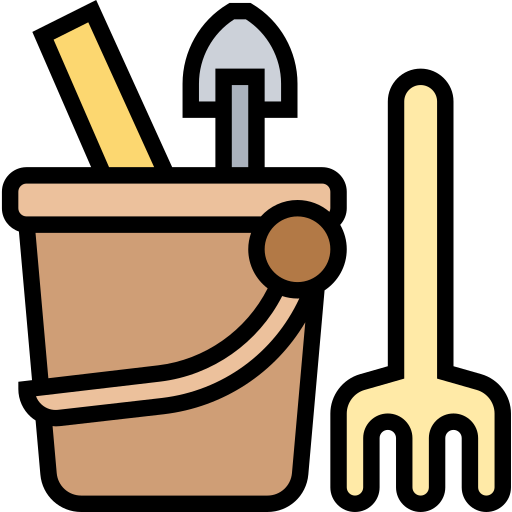 Sand bucket Meticulous Lineal Color icon