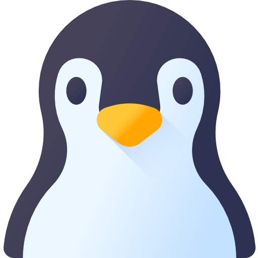 pingüino 3D Color icono