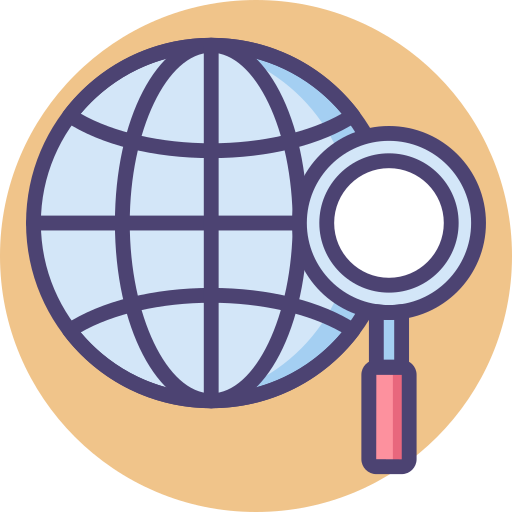 wereldwijd onderzoek Flaticons.com Flat icoon