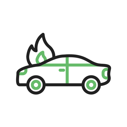 Автомобиль в огне Generic color outline иконка