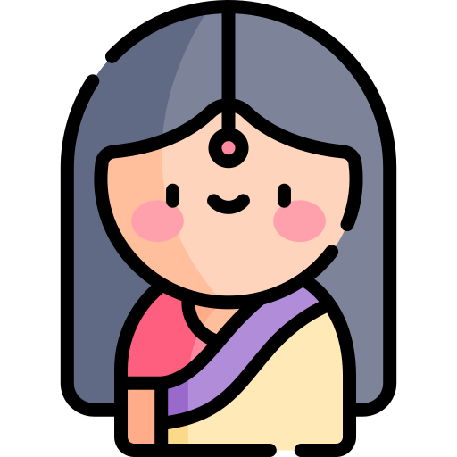 mujer Kawaii Lineal color icono