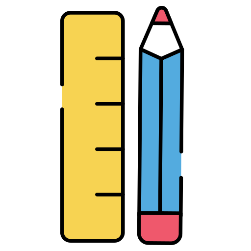 narzędzia kreślarskie Generic color lineal-color ikona