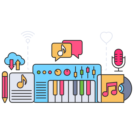 Music synthesize Generic color lineal-color icon