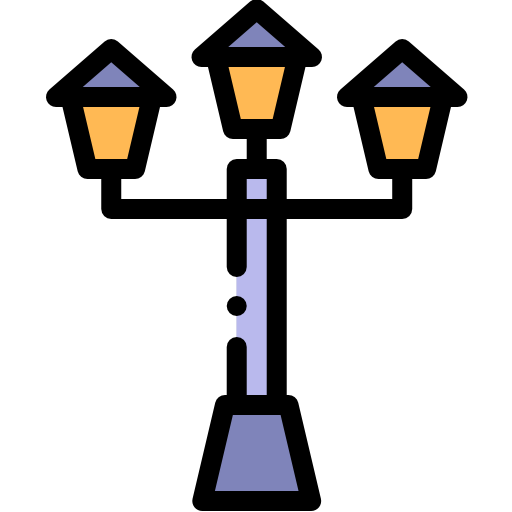 Street light Detailed Rounded Lineal color icon