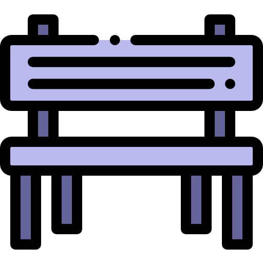 Bench Detailed Rounded Lineal color icon