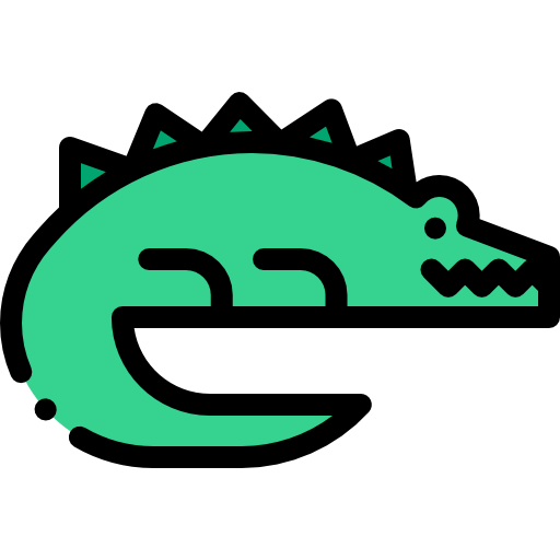 krokodyl Detailed Rounded Lineal color ikona