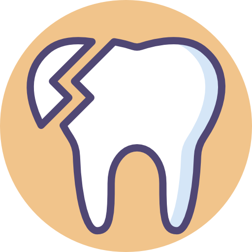Сломанный зуб Flaticons Lineal Color иконка