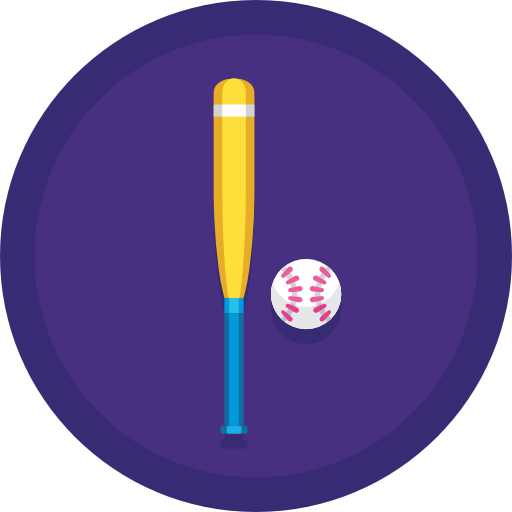 Бейсбол Flaticons Flat Circular иконка