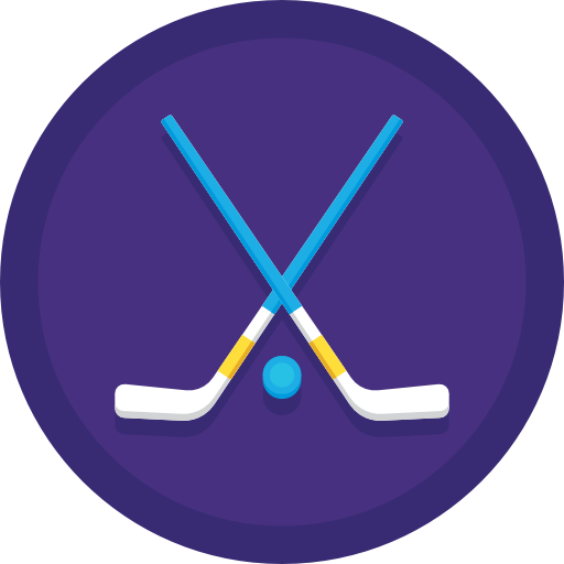 bastoni da hockey Flaticons Flat Circular icona