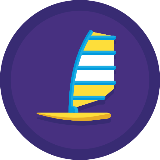 windsurfingu Flaticons Flat Circular ikona