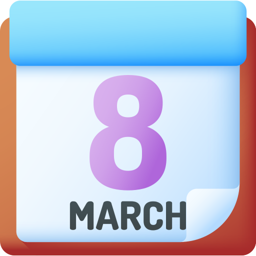 8 maart 3D Color icoon