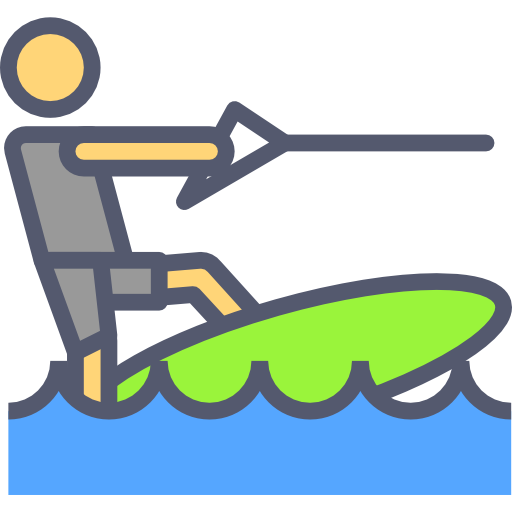 Water ski Darius Dan Lineal Color icon