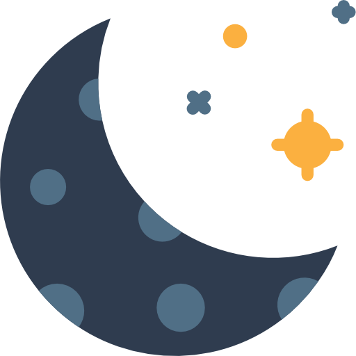Crescent moon Neung Flat icon