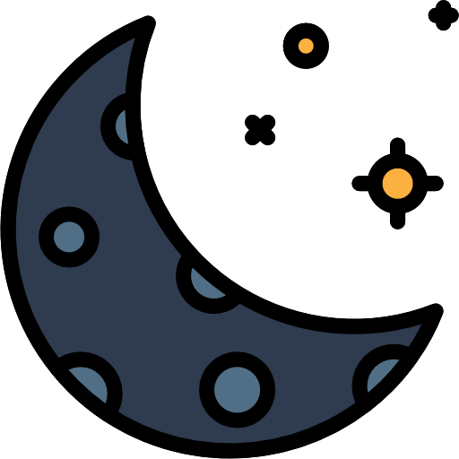 Crescent moon Neung Lineal Color icon