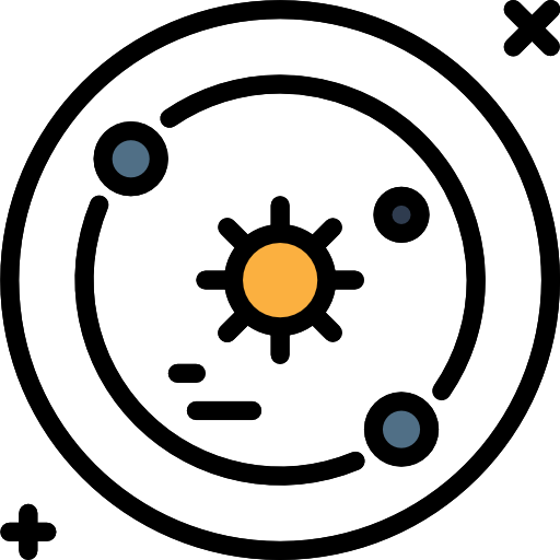 układ słoneczny Neung Lineal Color ikona