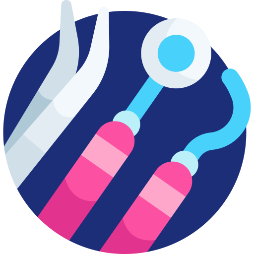 tandarts gereedschap Detailed Flat Circular Flat icoon