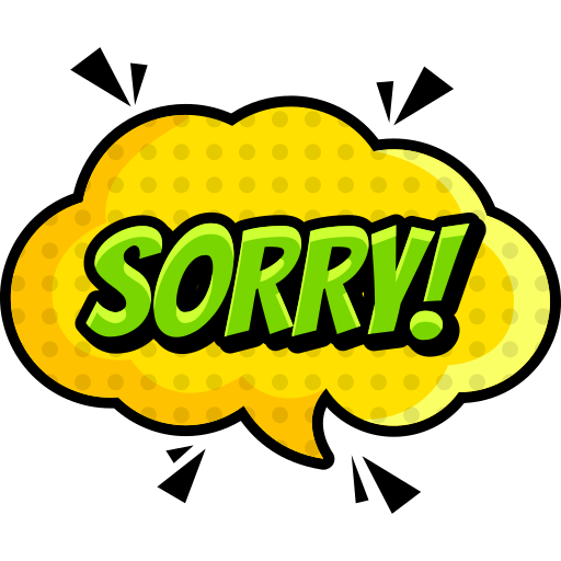 sorry Generic Sticker Color Lineal Color icoon