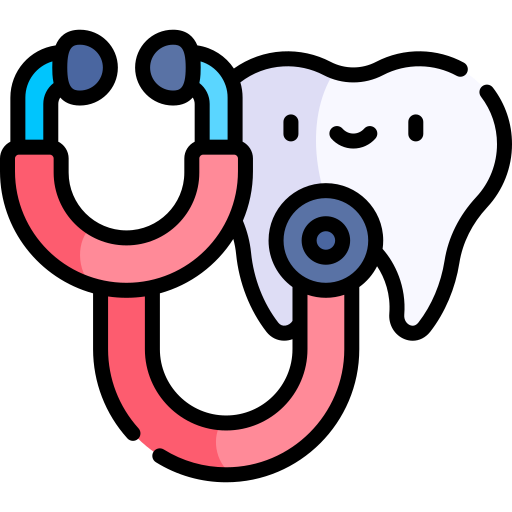 cuidado dental Kawaii Lineal color icono