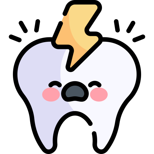 mal aux dents Kawaii Lineal color Icône