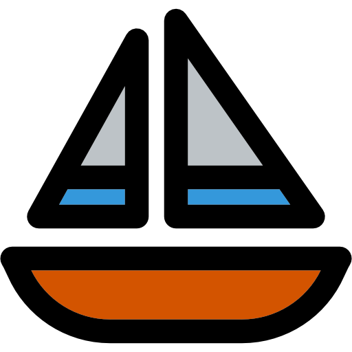 ヨット Curved Lineal color icon