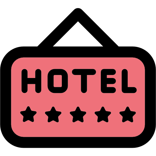 hotel Curved Lineal color icon