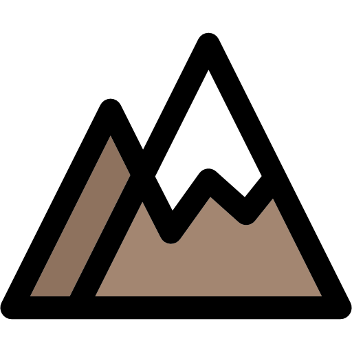 montagnes Curved Lineal color Icône