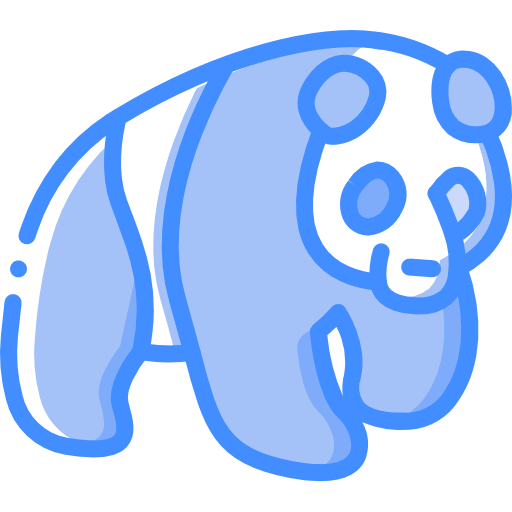 urso panda Basic Miscellany Blue Ícone