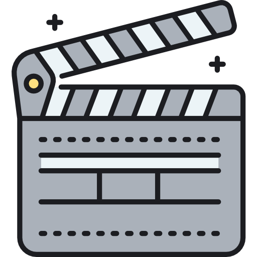 clapperboard Flaticons Lineal Color icon