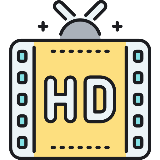 Hd film Flaticons Lineal Color icon