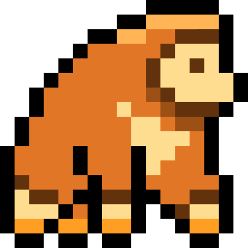 Giant monkey Pixel Linear color icon