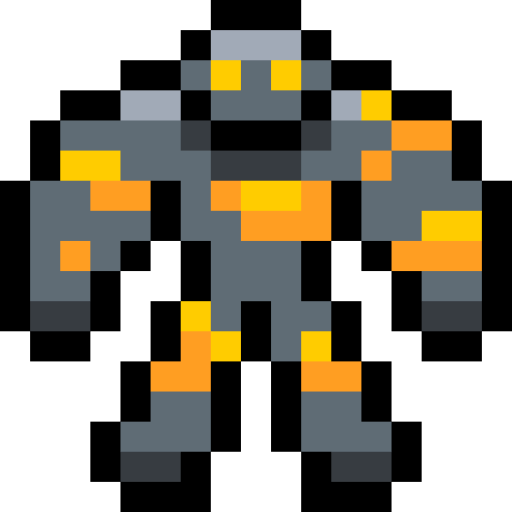 Molten lava monster Pixel Linear color icon