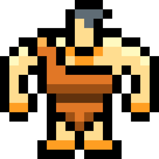 Giant man Pixel Linear color icon