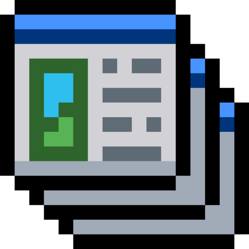 multipagina Pixel Linear color icona