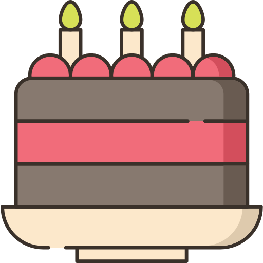 pastel de cumpleaños Flaticons Lineal Color icono