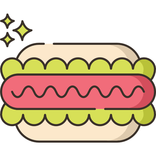 Hotdog Flaticons Lineal Color icon